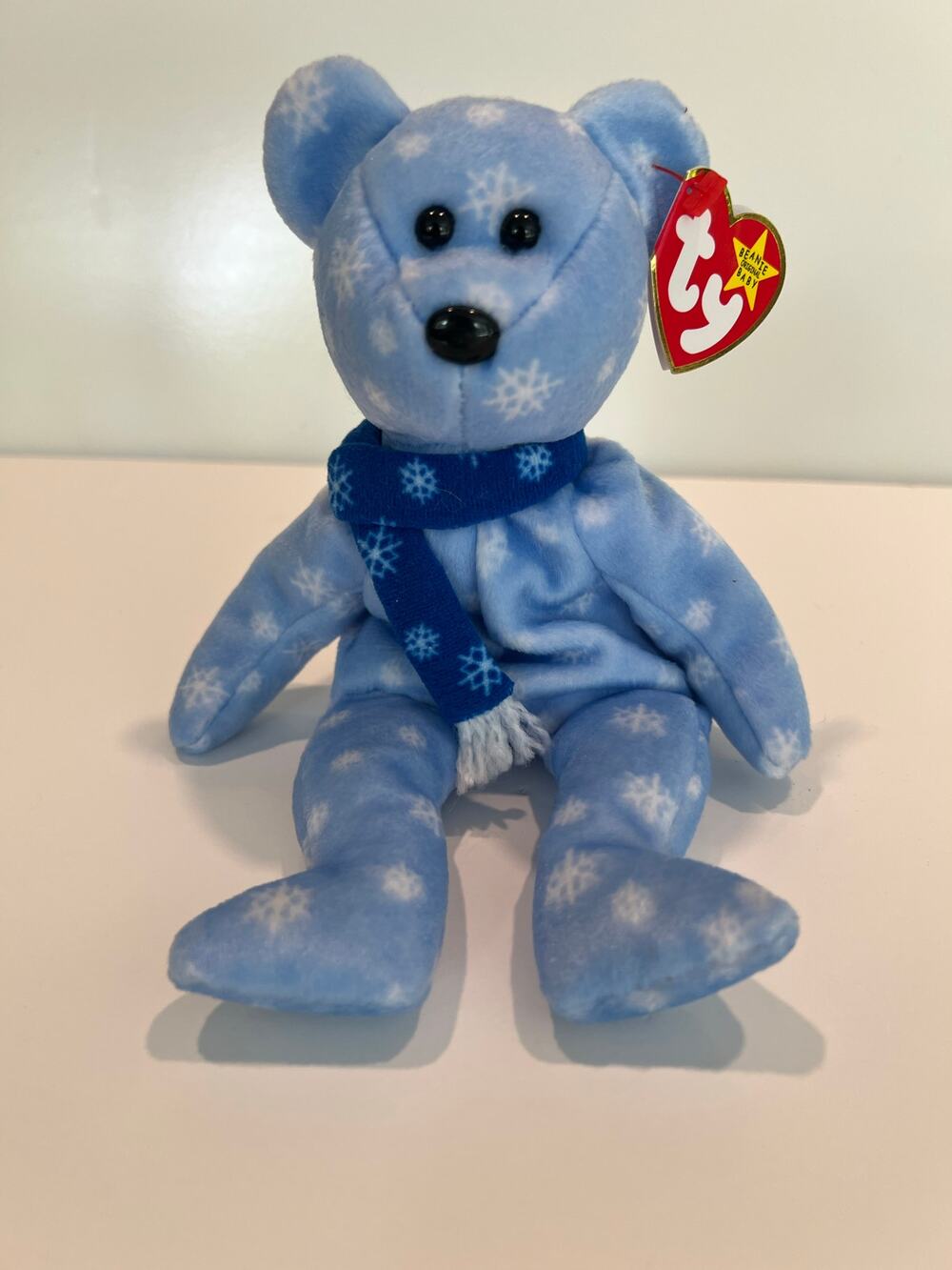 Ty Beanie Baby 1999 Holiday Teddy Bear Purple Beanbag Plush Toy P.E. Pellets JL